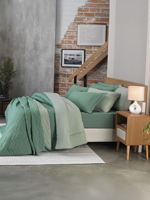 Edredom Casal Urban Malha Atlântica VERDE