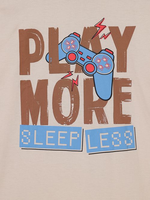 Pijama Longo Juvenil Para Menino - BEGE/MARINHO