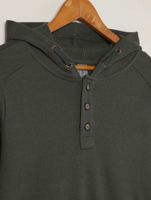 Moletom Com Capuz Juvenil Para Menino - VERDE