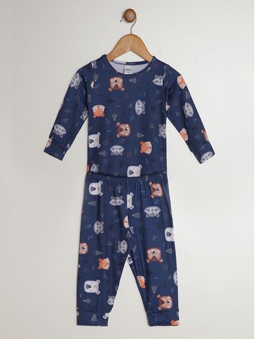 Pijama Longo Térmico Infantil Para Bebê - AZUL