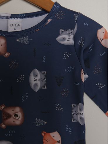 Pijama Longo Térmico Infantil Para Bebê - AZUL