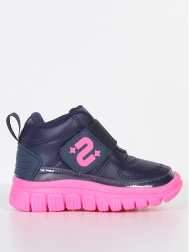 Tênis Cano Alto Infantil para Bebê Menina - MARINHO/PINK