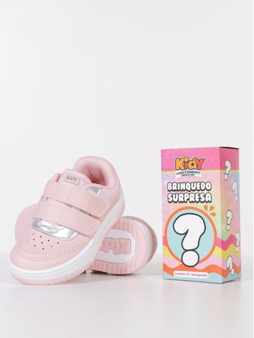 Tênis Brinquedo Surpresa Infantil Para Menina - NUDE/PRATA