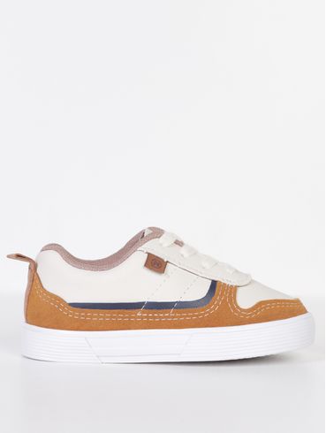 Tênis Casual Napa Flot Infantil Para Bebê Menino- OFF WHITE/CARAMELO