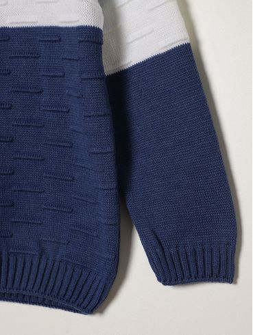 Blusão Tricot Manga Longa Infantil Para Menino- AZUL