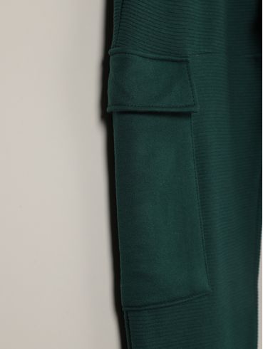 Calça Moletinho Cargo Juvenil Para Menino - VERDE
