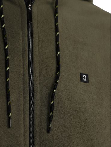 Jaqueta Fleece com Capuz Masculina VERDE