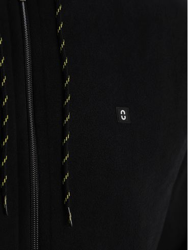Jaqueta Fleece com Capuz Masculina PRETO