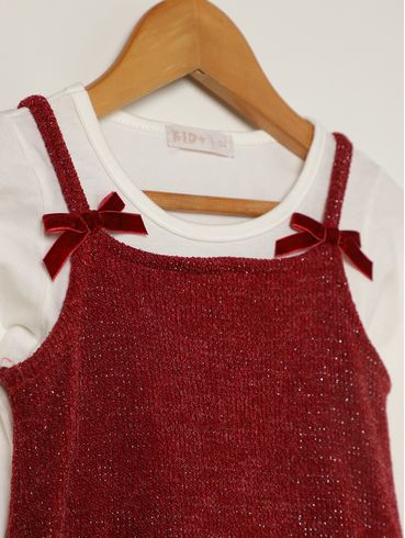 Vestido Infantil Para Menina - BORDO