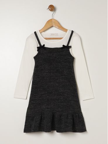 Vestido Infantil Para Menina - PRETO
