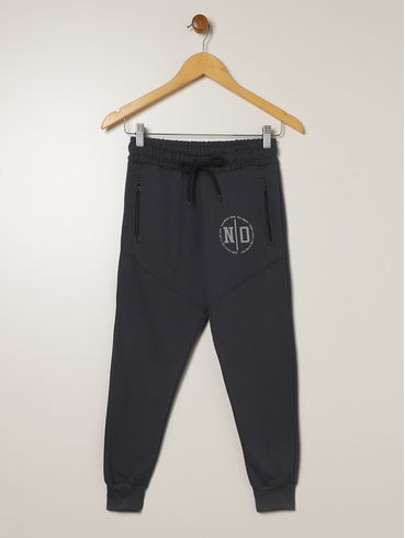 Calça Com Punho Juvenil Para Menino - CHUMBO