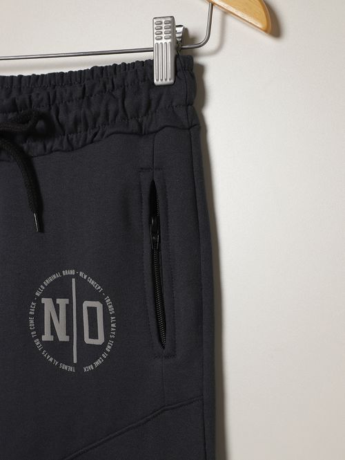 Calça Com Punho Juvenil Para Menino - CHUMBO