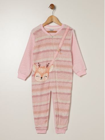 Pijama Longo Infantil Para Menina - ROSA