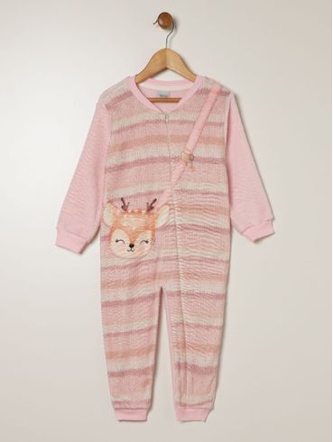 Pijama Longo Infantil Para Menina - ROSA