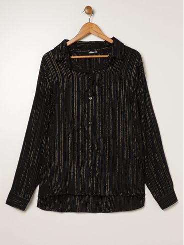 Camisa Viscose Plus Size Feminina PRETO