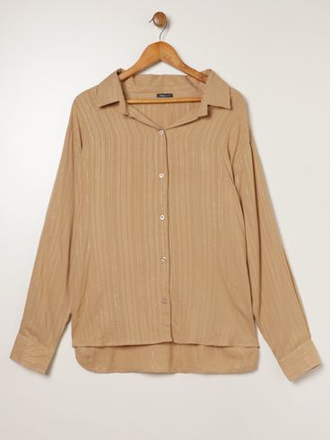 Camisa Viscose Plus Size Feminina BEGE