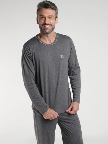 Pijama Longo Masculino MESCLA ESCURO