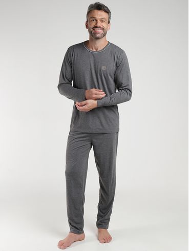 Pijama Longo Masculino MESCLA ESCURO
