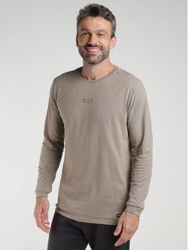 Camiseta Manga Longa Elétron Masculina CAQUI