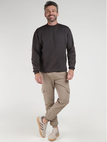 Calça Sarja Jogger Bolso Cargo Masculina MARROM