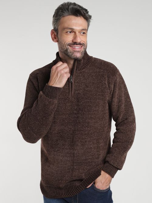 Blusão Tricot Elétron Masculino MARROM