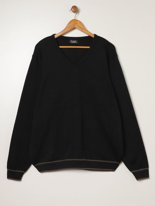 Blusão Tricot Plus Size Masculino PRETO