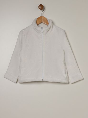 Jaqueta Fleece Infantil Para Menina - BRANCO