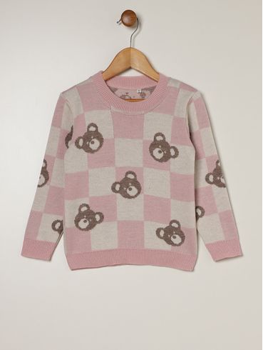 Blusão Tricot Infantil Para Menina - ROSA