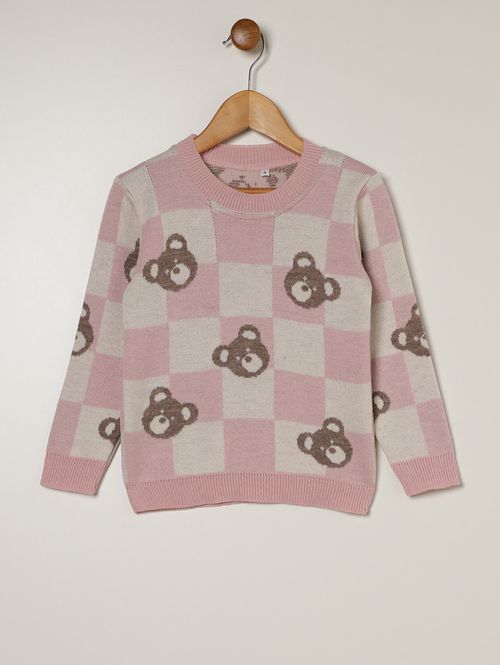 Blusão Tricot Infantil Para Menina - ROSA