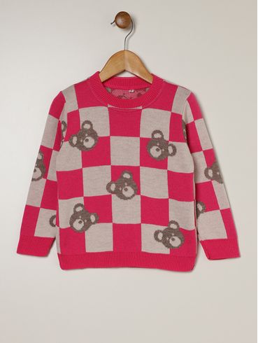 Blusão Tricot Infantil Para Menina - PINK