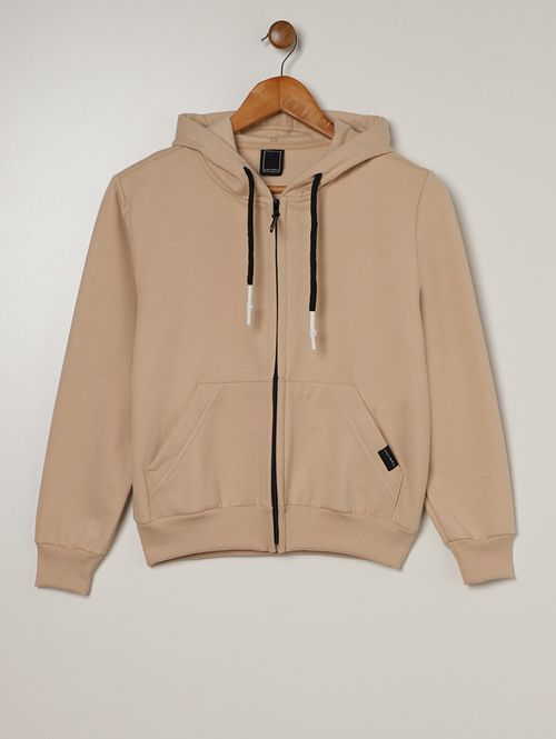 Jaqueta Moletom Juvenil Para Menino - BEGE