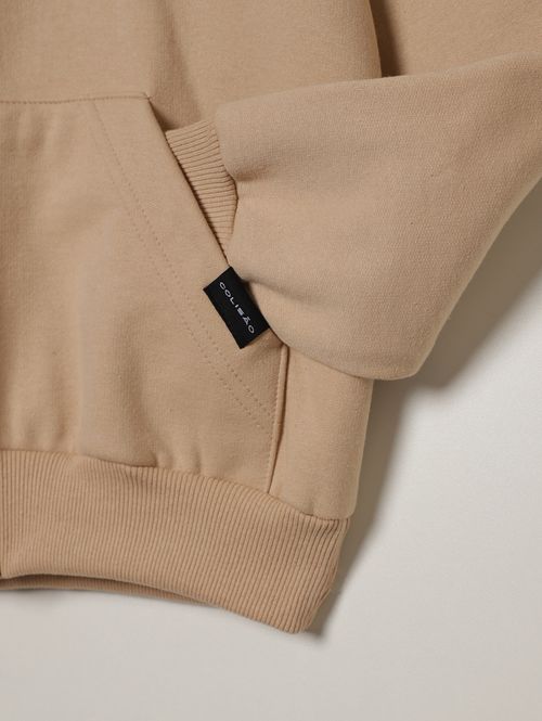 Jaqueta Moletom Juvenil Para Menino - BEGE