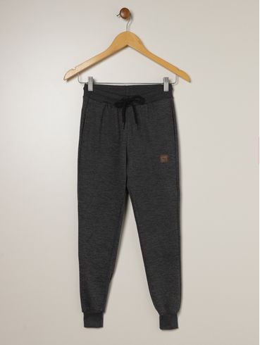 Calça Com Punho Juvenil Para Menino - CHUMBO