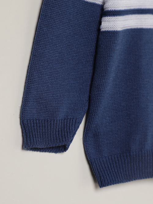 Blusão Tricot Infantil Para Menino - AZUL