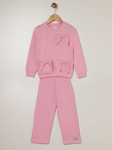 Conjunto Longo Infantil Para Menina - ROSA