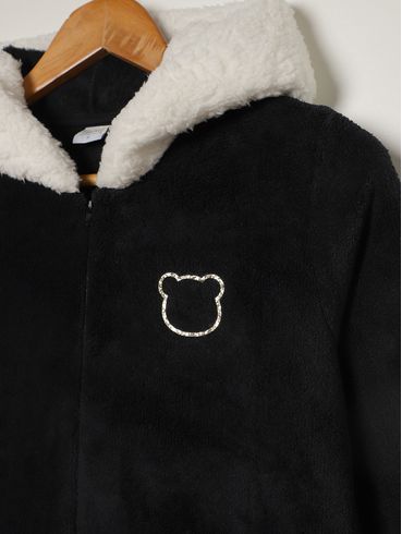 Pijama Longo Infantil Para Menina - PRETO