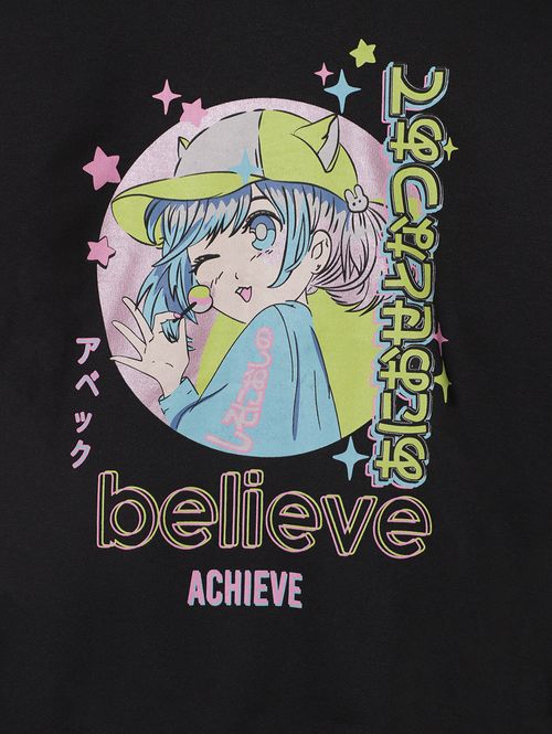 Moletom Vels Juvenil Para Menina - PRETO