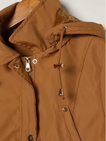 Casaco Parka Juvenil Para Menina - MARROM