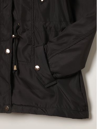 Casaco Parka Juvenil Para Menina - PRETO