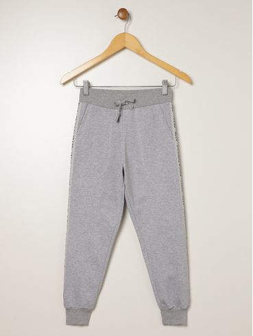Calça Moletom Com Punho Juvenil Para Menino - MESCLA