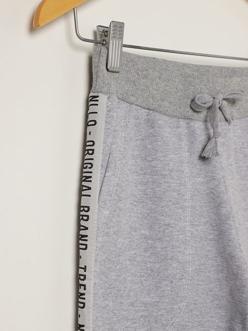 Calça Moletom Com Punho Juvenil Para Menino - MESCLA