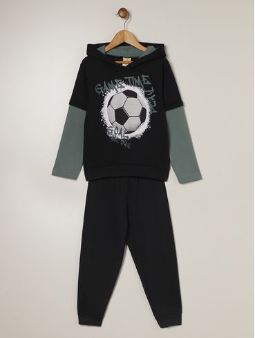 Conjunto Longo Infantil Para Menino - PRETO