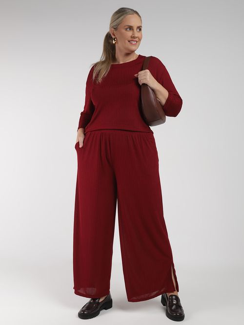 Blusa Manga 7/8 Autentique Plus Size Feminina BORDO