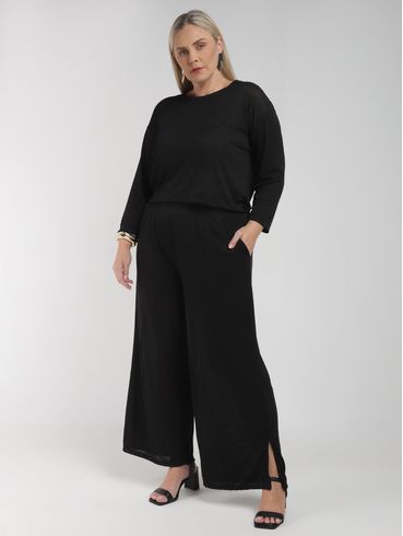 Blusa Manga 3/4 Autentique Plus Size Feminina PRETO