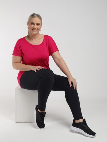 Blusa Manga Curta Autentique Plus Size Feminina Rosa