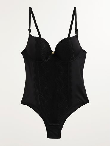 Body Renda Com Bojo PRETO