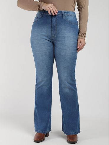 Calça Jeans Flare Plus Size Feminina AZUL