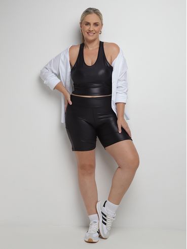 Top Fitness Cirrê Nadador Vels Plus Size Feminino PRETO