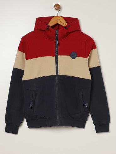 Jaqueta Plush Gangster Juvenil Para Menino - VERMELHO