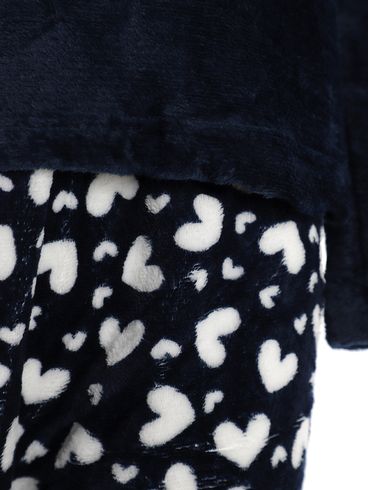 Pijama Fleece Longo Feminino AZUL